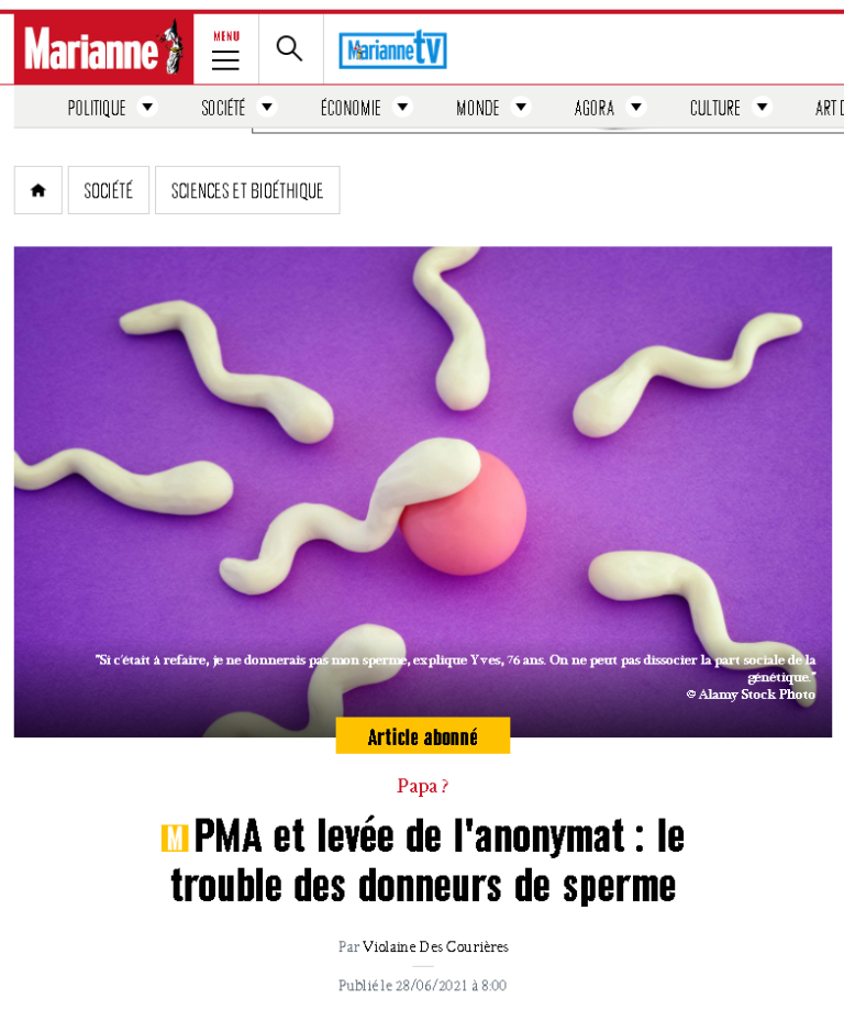 PMA et levée de l’anonymat le trouble des donneurs de sperme Dons de gamètes solidaires